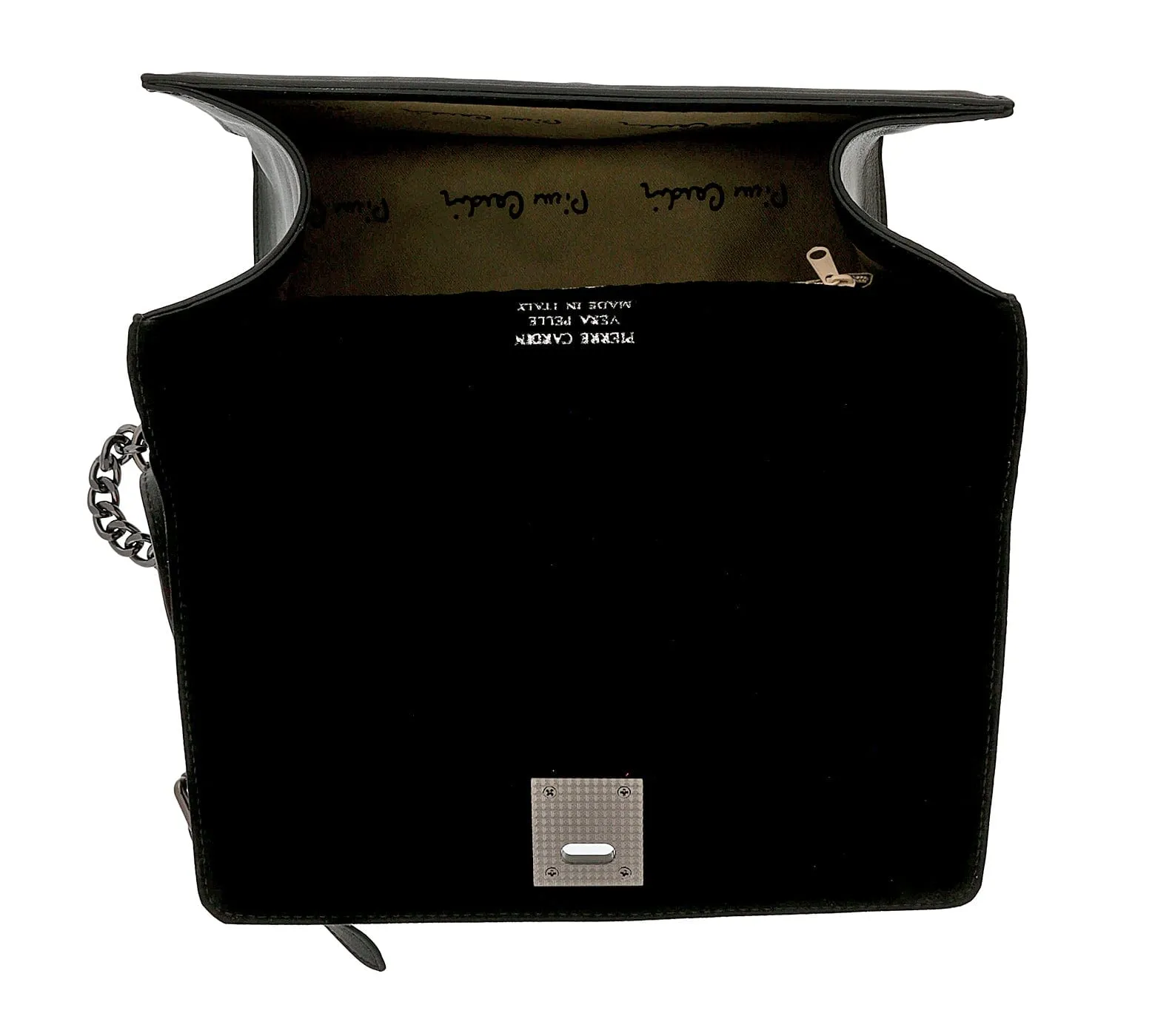 Pierre Cardin Black Leather Small Structured Shoulder Bag