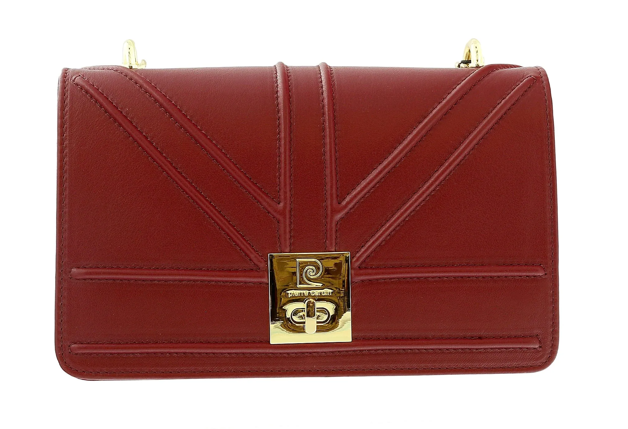 Pierre Cardin Burgundy  Leather Large Structured Shoulder Bag