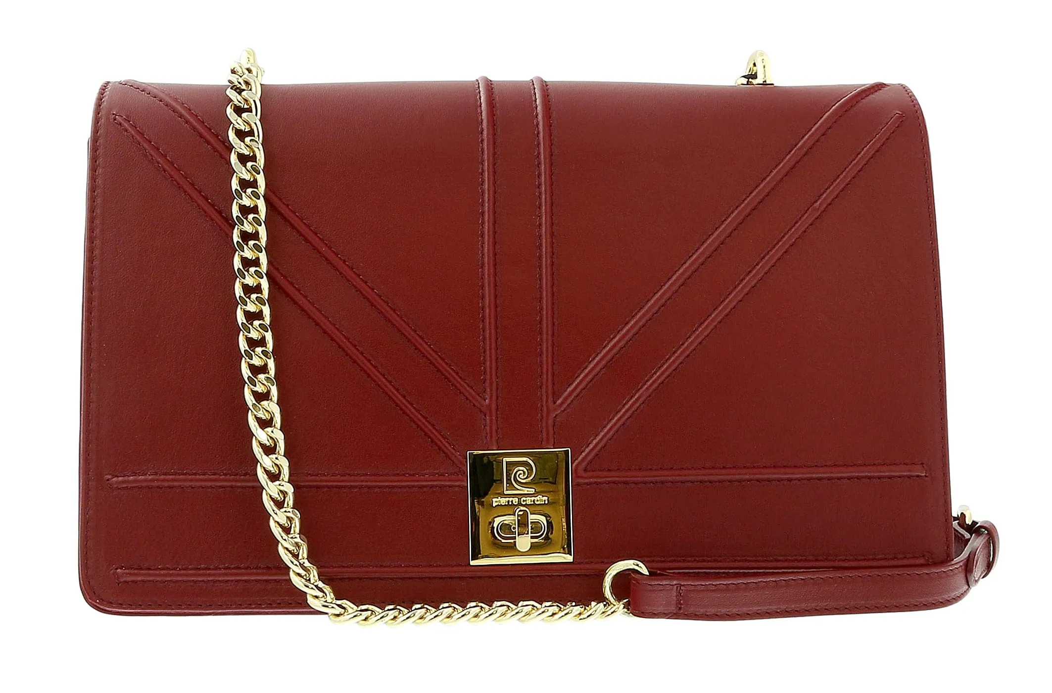 Pierre Cardin Burgundy  Leather Medium Structured Shoulder Bag