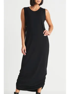 Planet by Lauren G Matte Jersey Ruched Tank Dress in Black