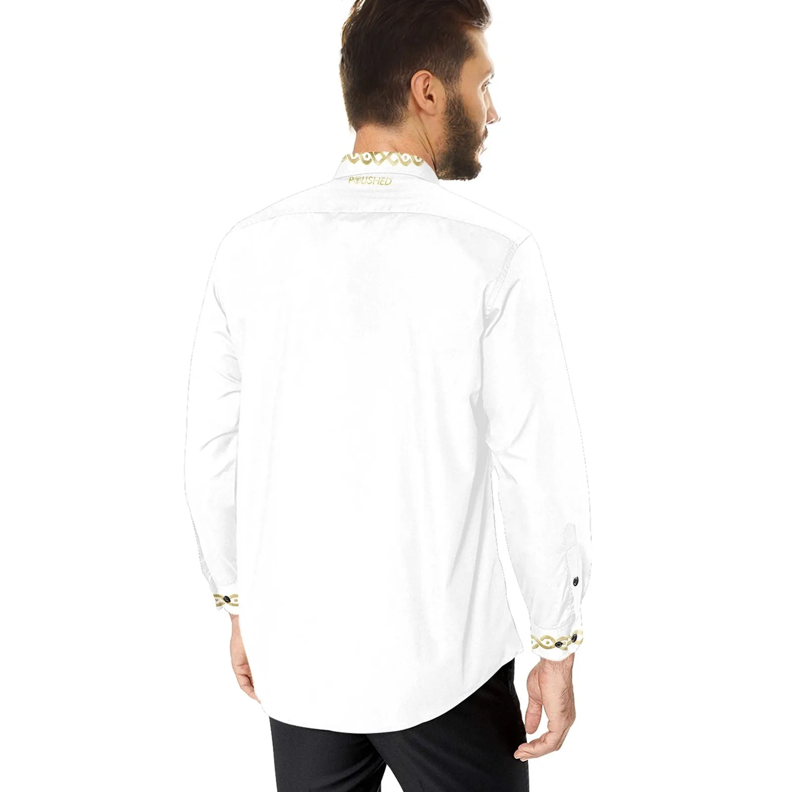 Polished Piorr Sinz II Men's Casual Dress Shirt white