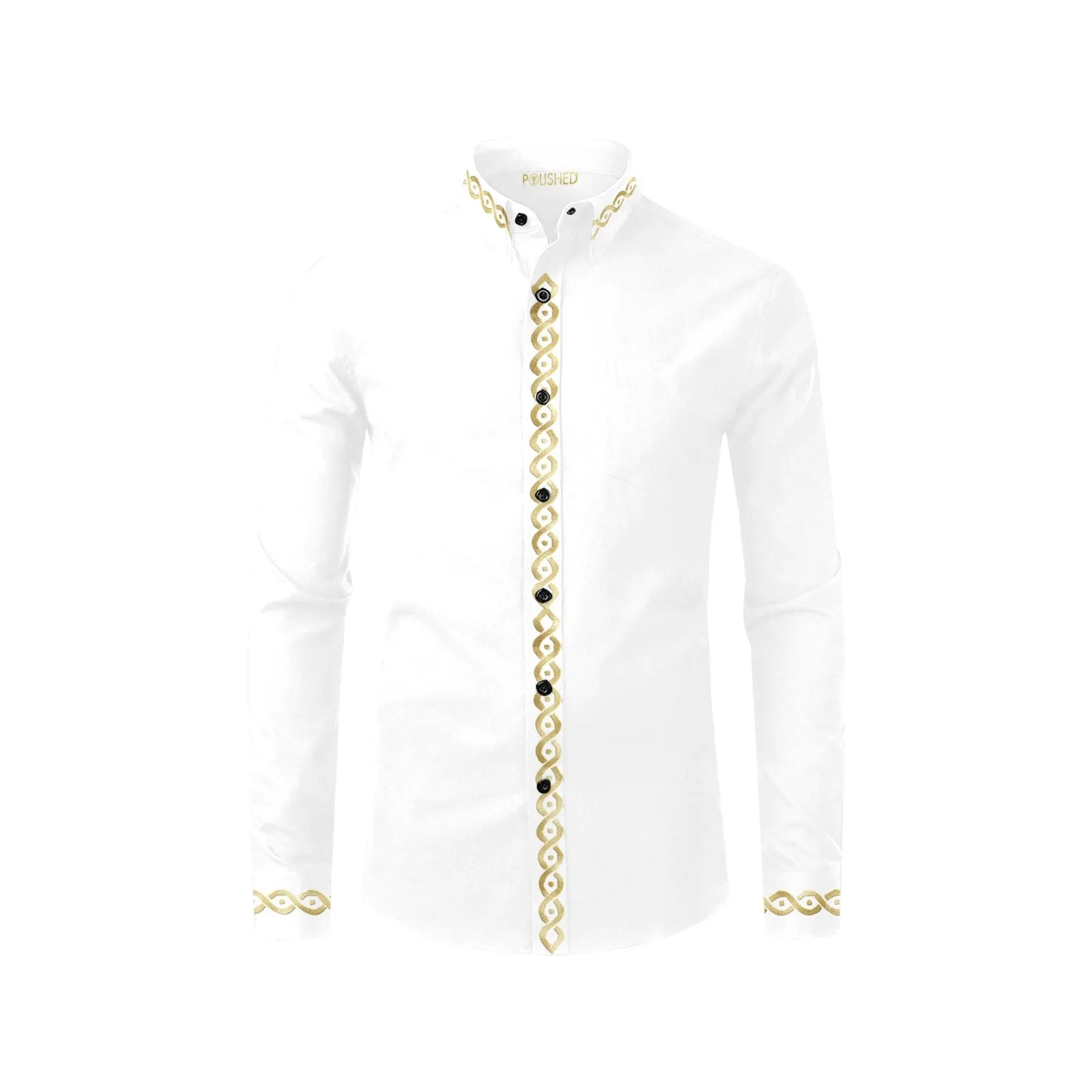 Polished Piorr Sinz II Men's Casual Dress Shirt white