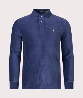 Relaxed Fit Long Sleeve Corduroy Polo Shirt