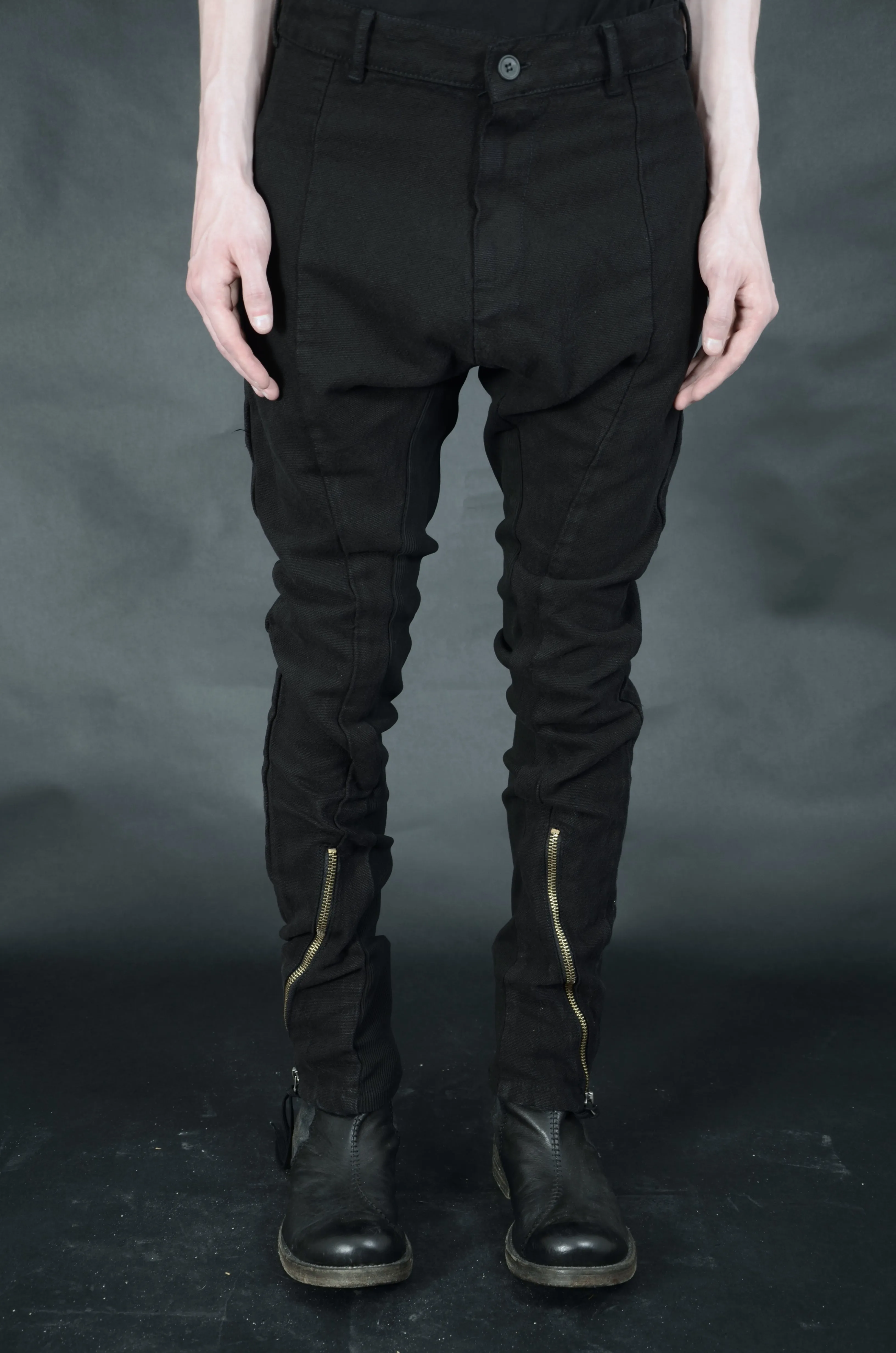 STRUCTURED COTTON SLIM FIT TROUSERS 70