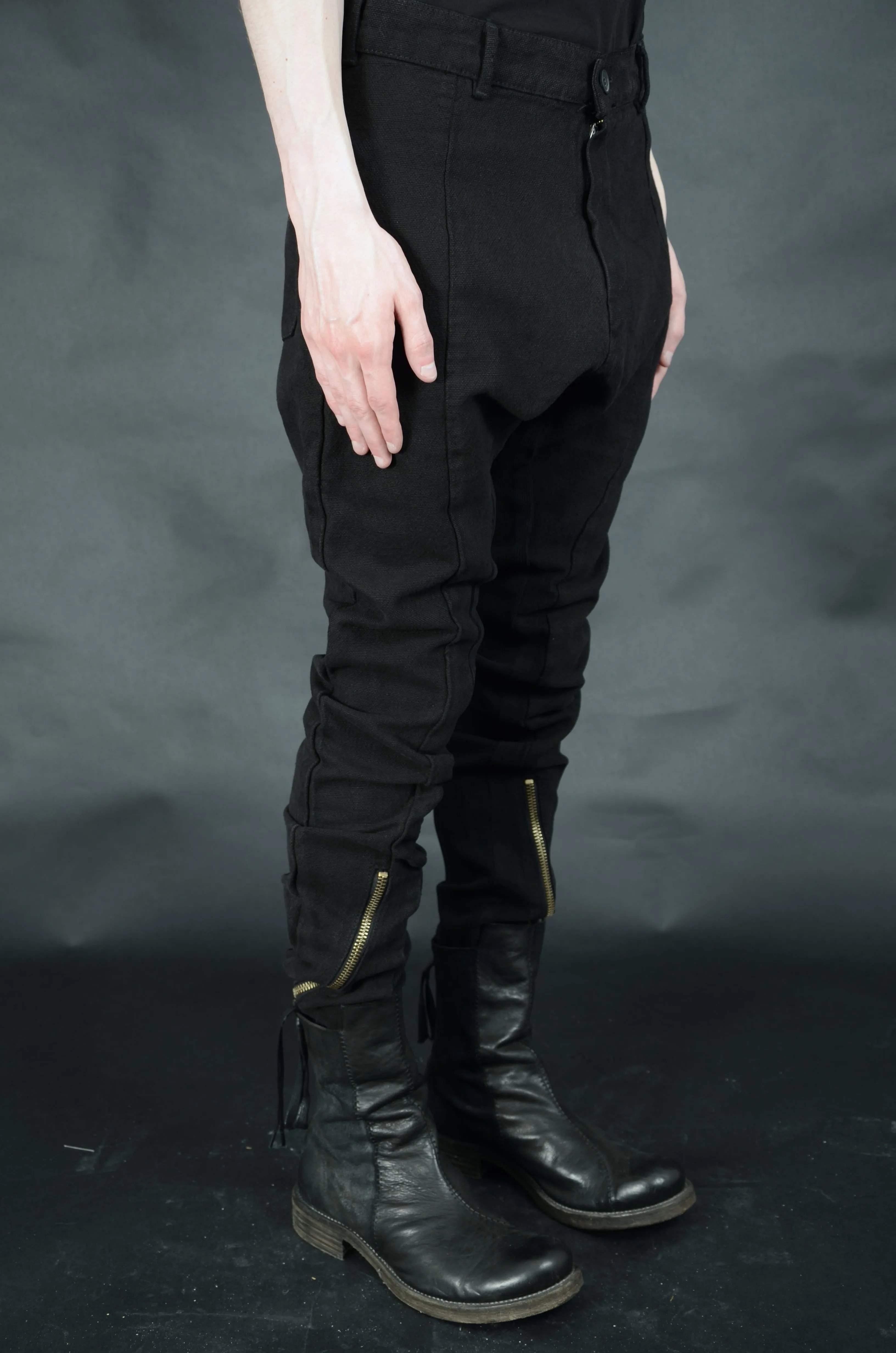 STRUCTURED COTTON SLIM FIT TROUSERS 70