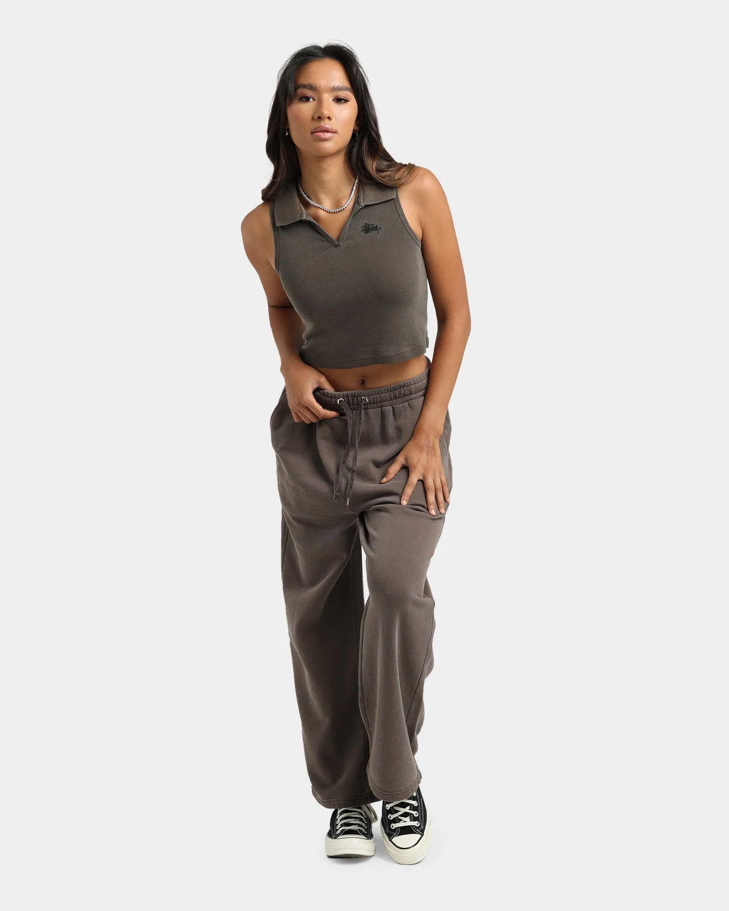 Stussy Women's Graffiti Polo Tank Pigment Iron