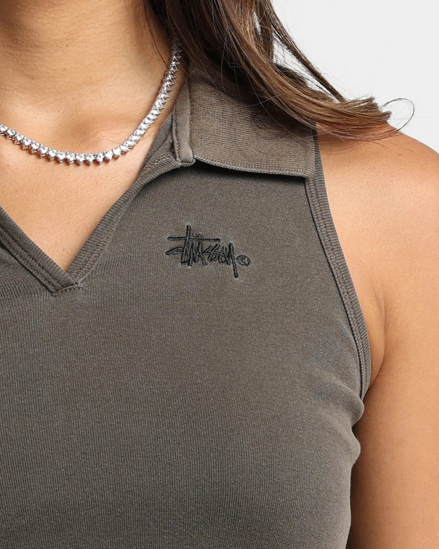 Stussy Women's Graffiti Polo Tank Pigment Iron