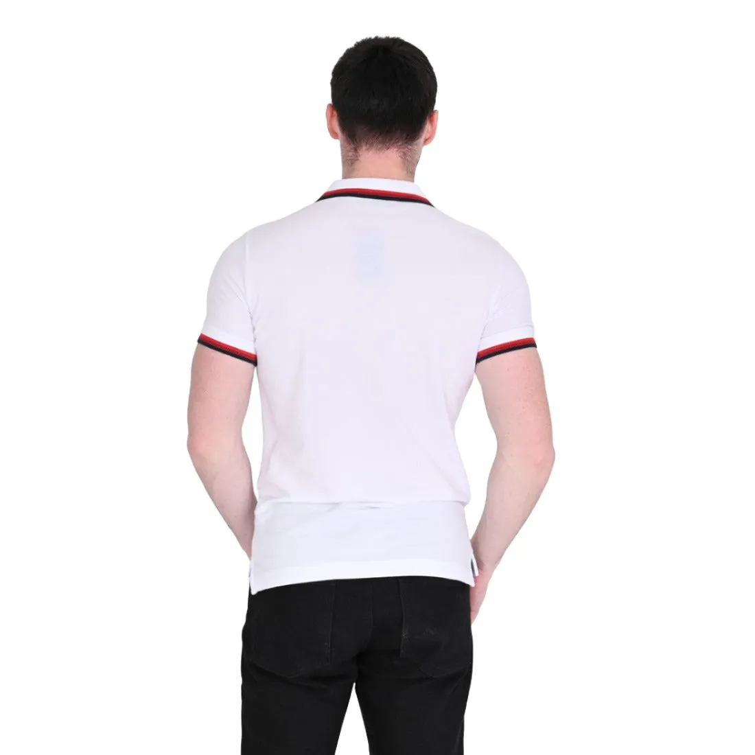Superdry Mens Sportswear Relaxed Tipped Polo Brilliant White