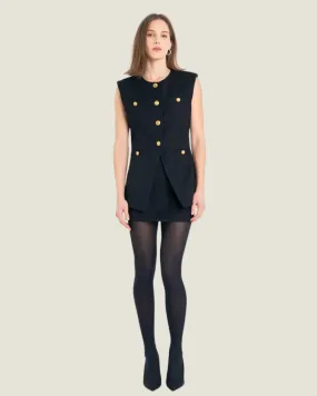 The CEO: Power Shoulder Vest with Gold Buttons