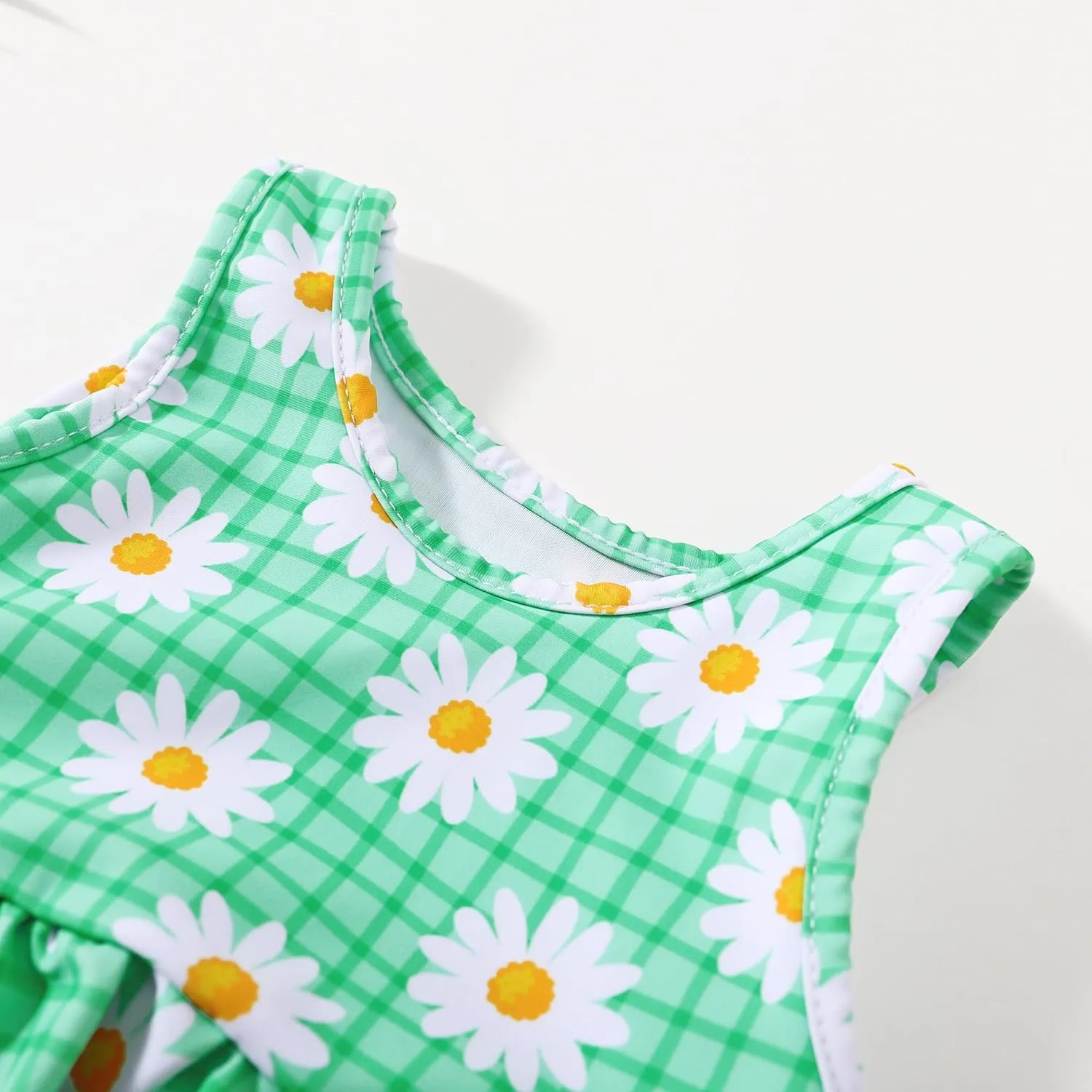 Toddler Baby Girls Swimsuit Cute Ruffle 2 Piece Tankni Top and Bikini Bottom Swimwear