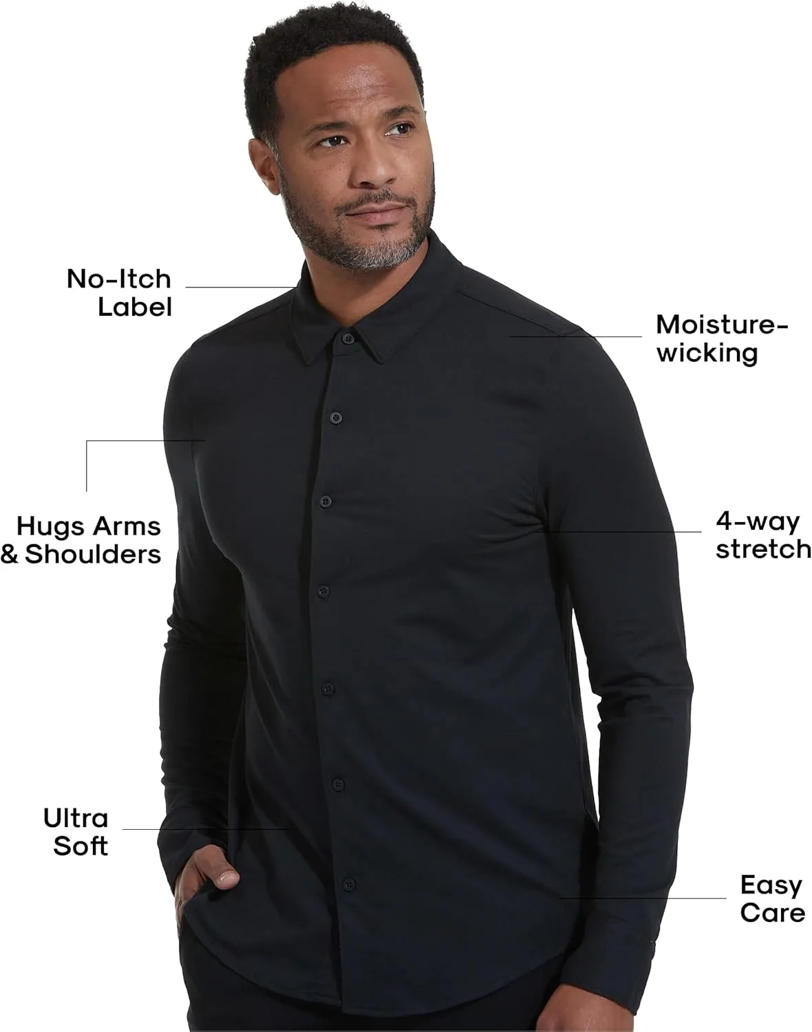 True Classic Men’s Long Sleeve Button Down Shirt - Casual Dress Shirts for Men, Quick Dry