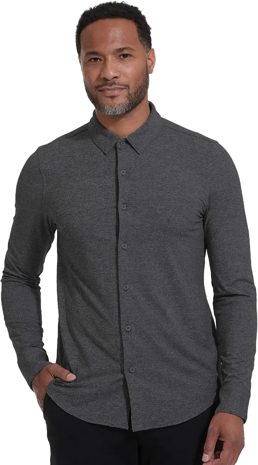 True Classic Men’s Long Sleeve Button Down Shirt - Casual Dress Shirts for Men, Quick Dry