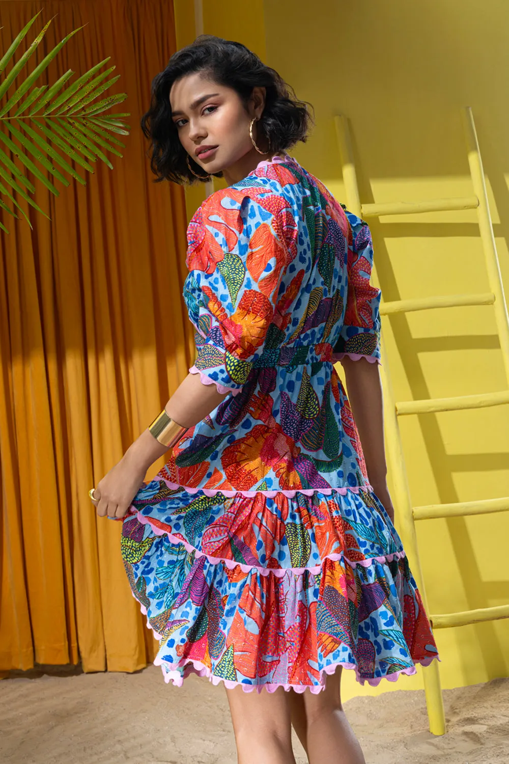 Vibrant and Striking Layered Dress