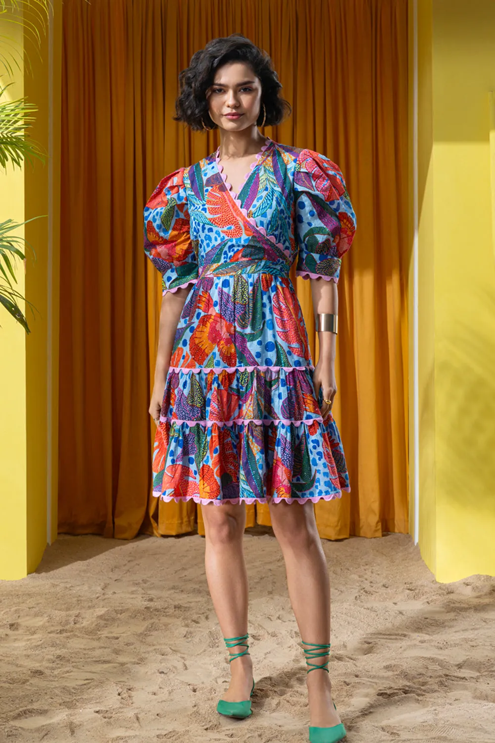 Vibrant and Striking Layered Dress
