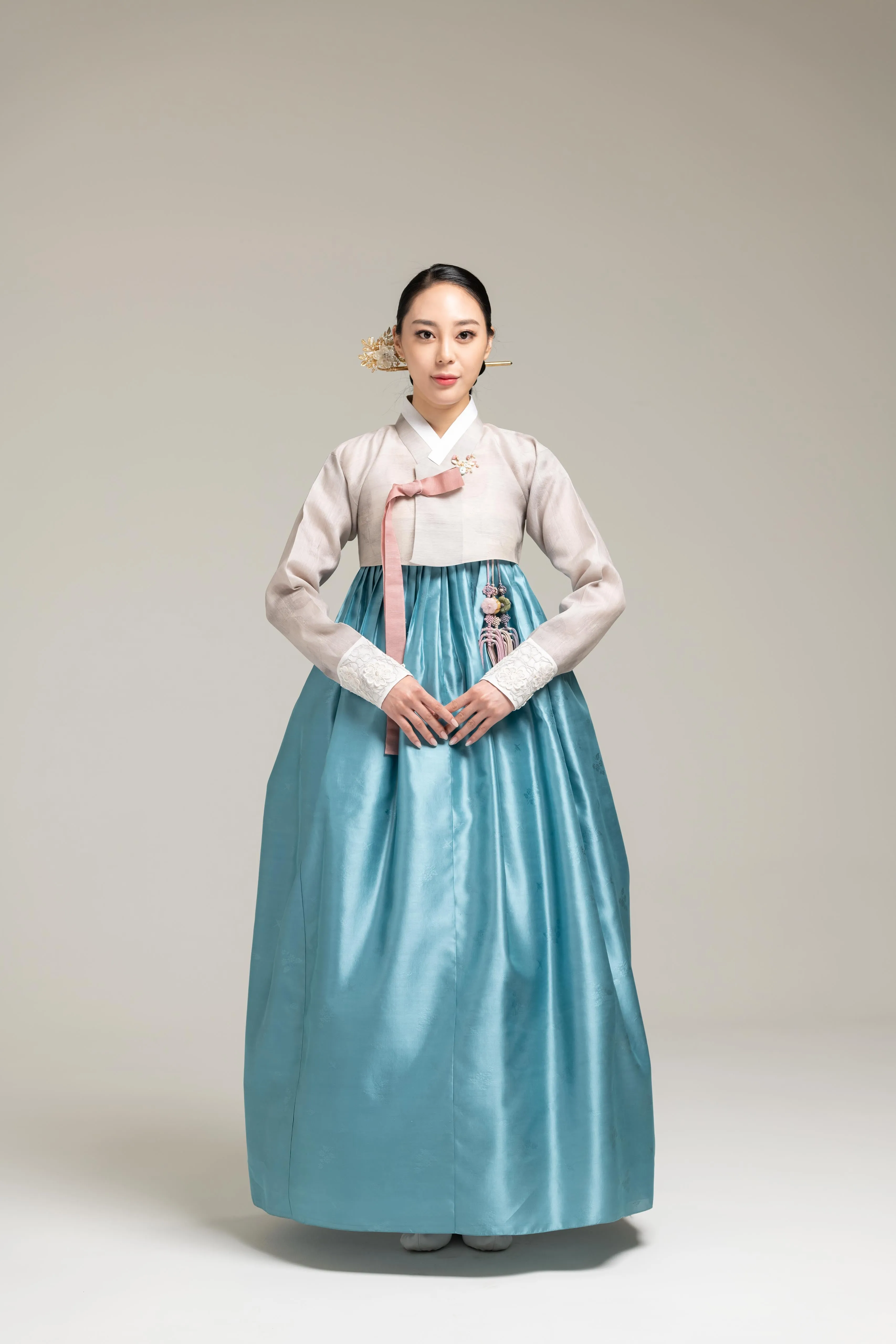 Vibrant Blue Silk Skirt & Jeogori