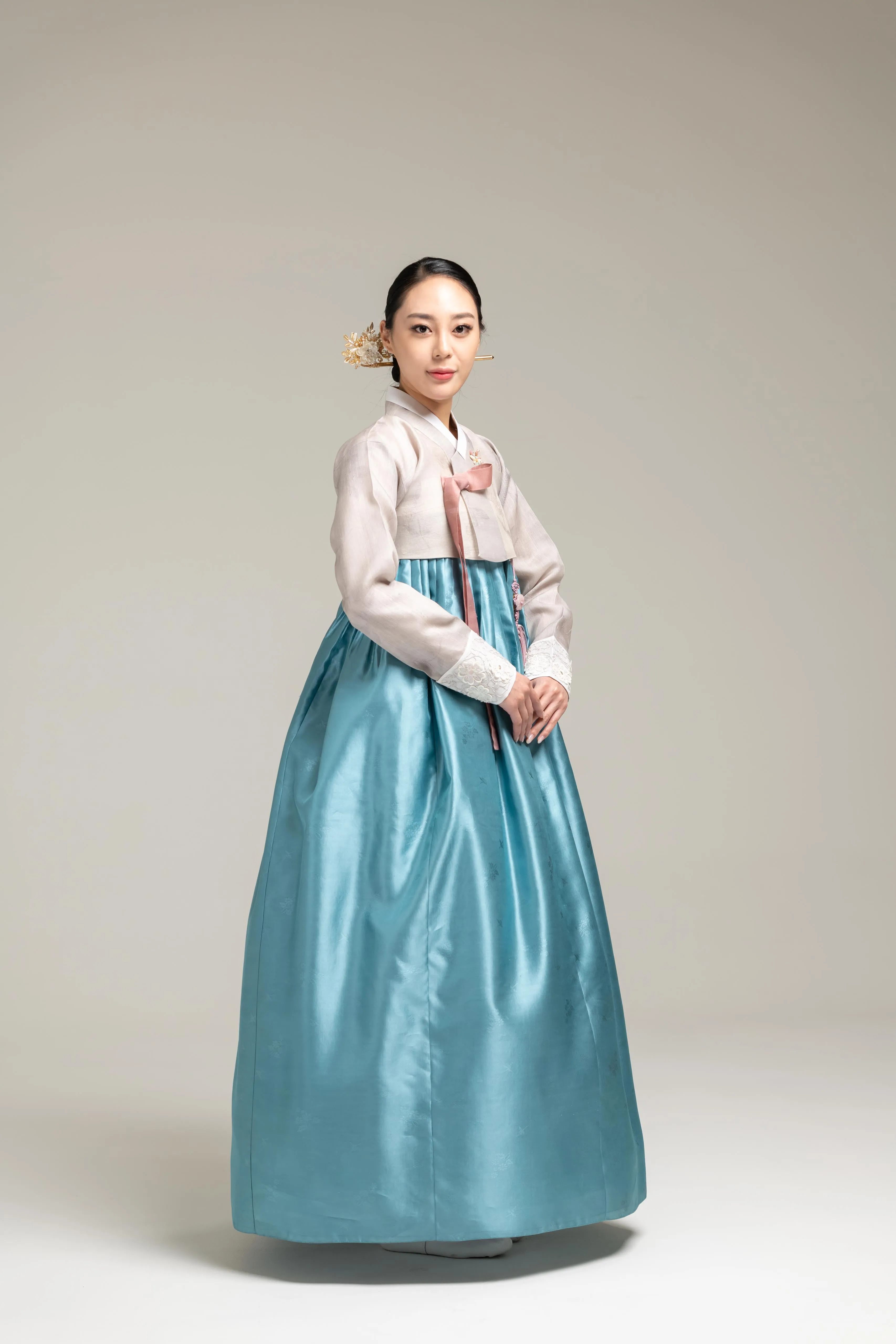 Vibrant Blue Silk Skirt & Jeogori