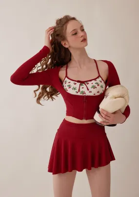 Vibrant Strawberry Sports Pantskirt