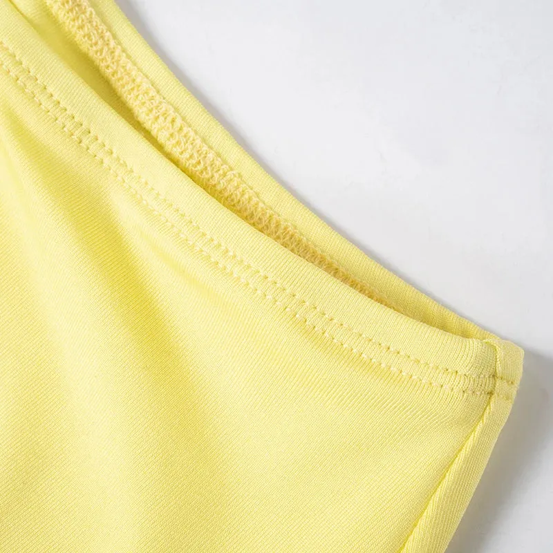 Vibrant Yellow Cami Top and Maxi Skirt Two-Piece Set