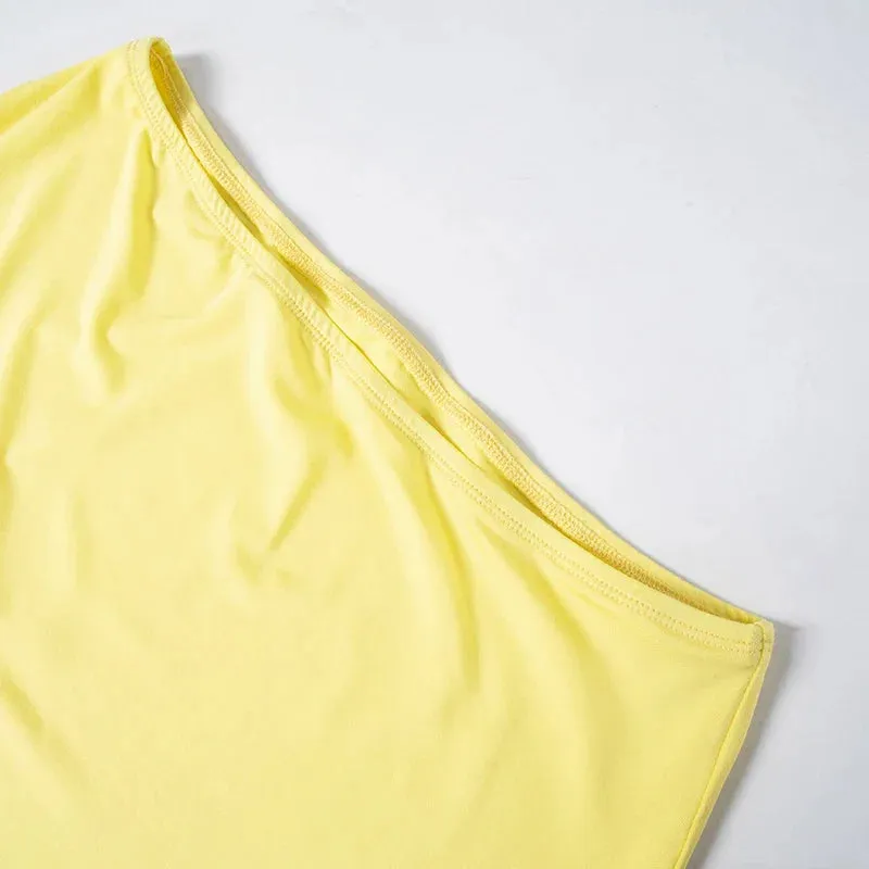 Vibrant Yellow Cami Top and Maxi Skirt Two-Piece Set