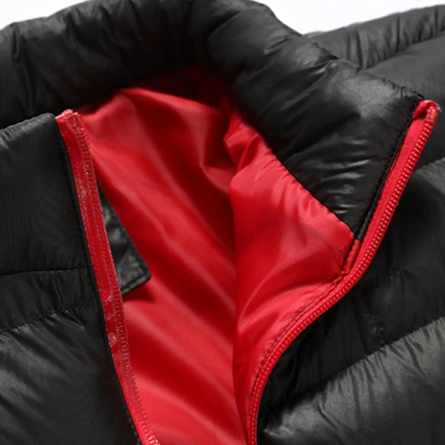 WENKOMG1 Mens Puffer Jacket Long Sleeve Lightweight Packable Outdoor Down Jacket Winter Fall Turtleneck Outerwear Coat