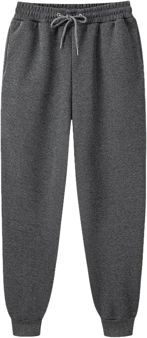 Women's Casual Elastic High Waist Running Sweatpants Business Casual Solid Color Cotton Soft Comfy Trousers Straight Leg Pant