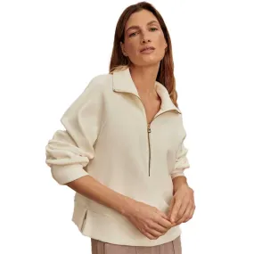 Women's Milano Half Zip Sweat - Ivory