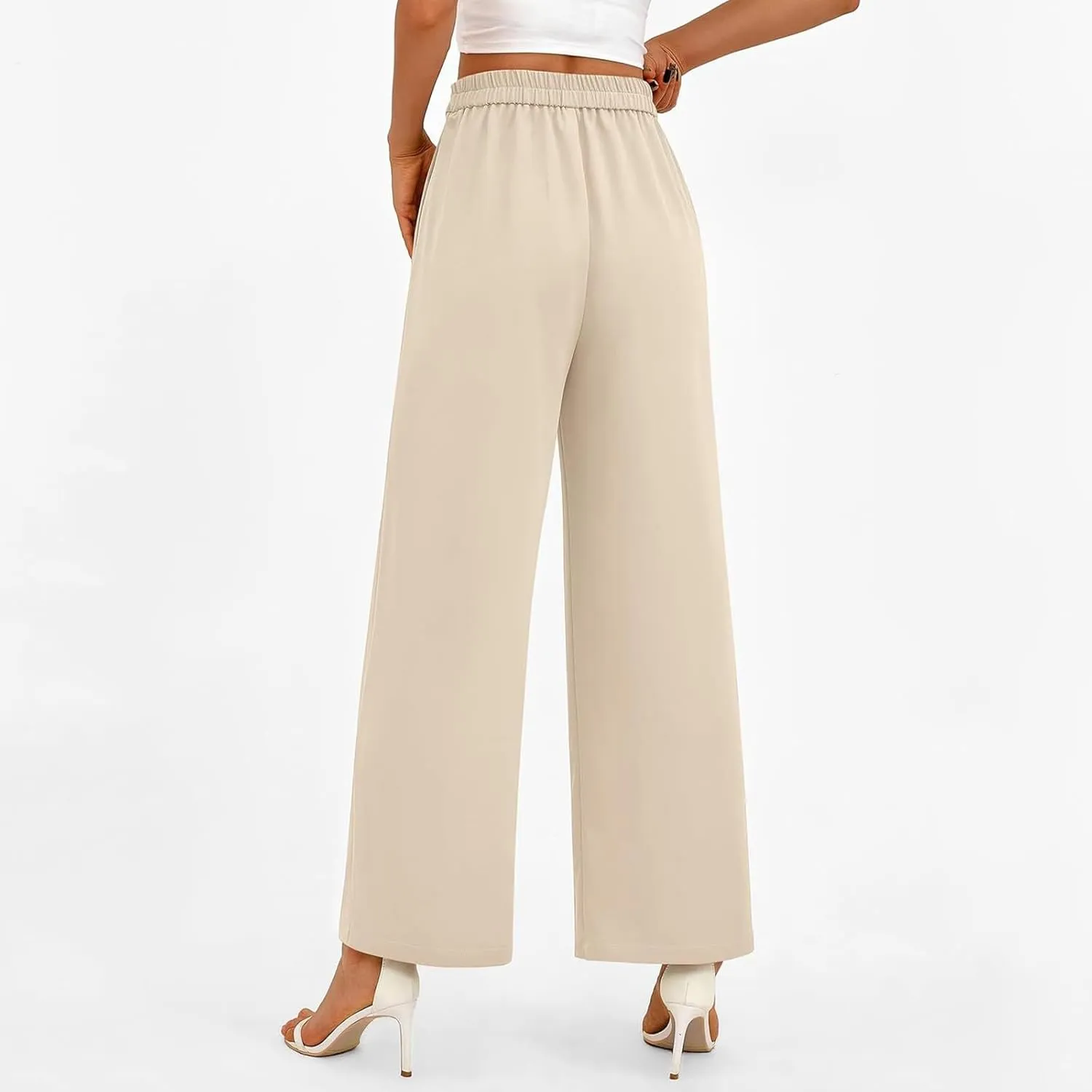 Women's Wide Leg Pants Dressy High Waisted Business Casual Work Office Suit Palazzo Long Straight Pant Trousers​