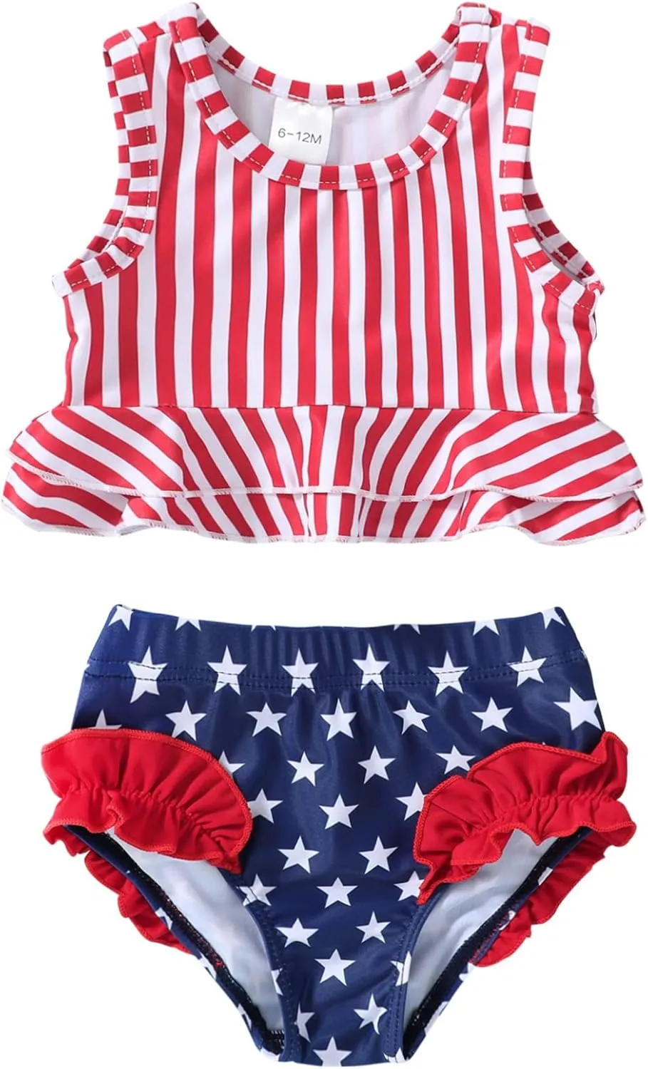 YOUNGER TREE Toddler Baby Girls Summer Swimsuit Sleeveless Striped Swimwear Two-Piece Suit Beach Bikini