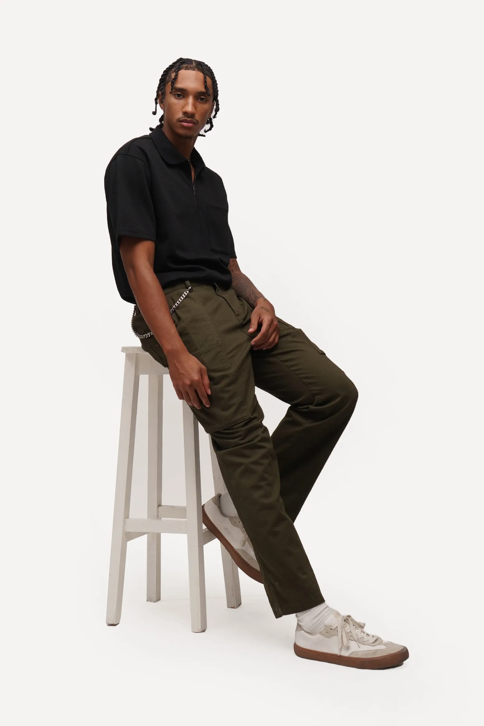 Zip-Up Relaxed Polo