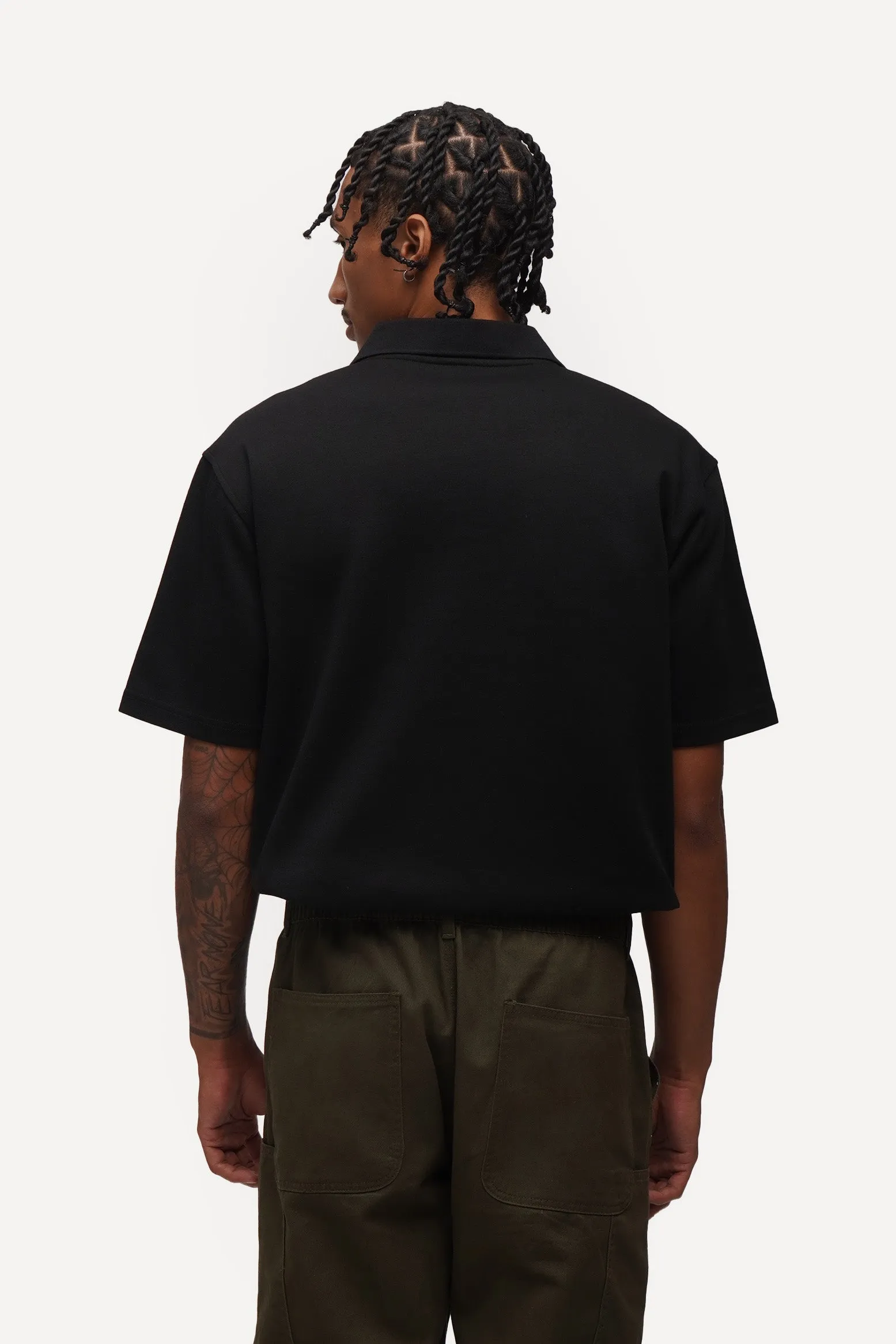 Zip-Up Relaxed Polo